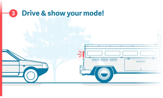 Car displaying a sticker